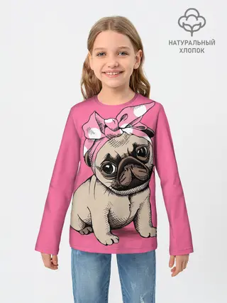 Детский лонгслив / Мопс | собака
