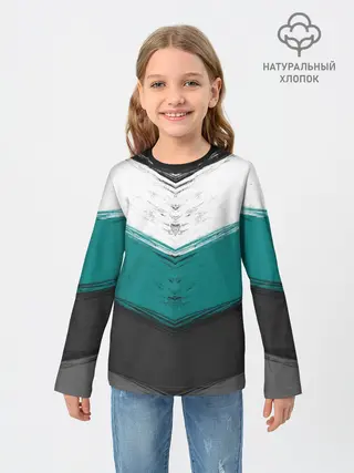 Детский лонгслив / Полосатый абстрактный принт