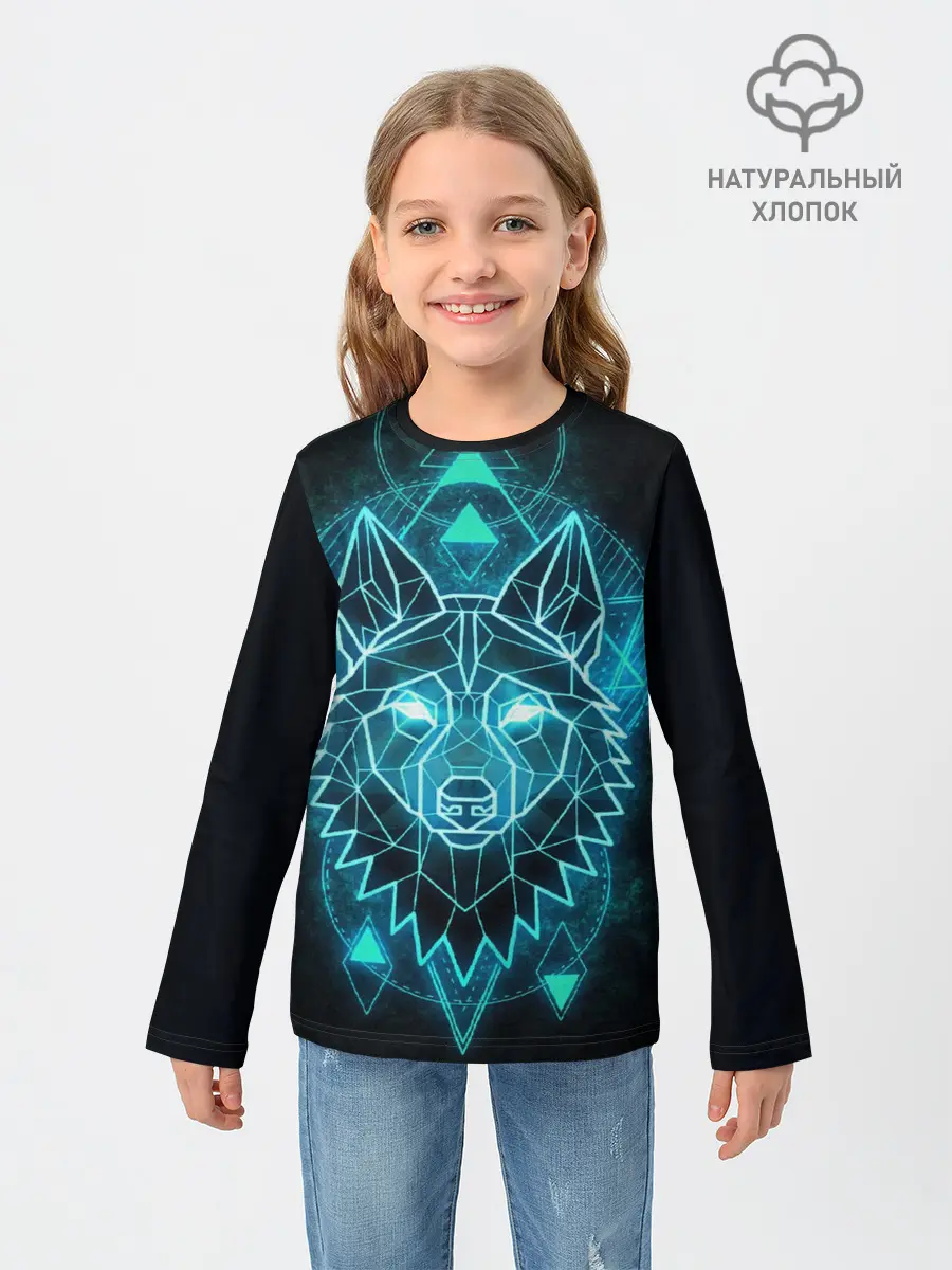 Детский лонгслив / НЕОНОВЫЙ ВОЛК