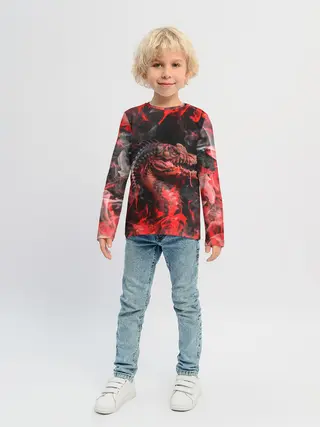 Детский лонгслив / Опасный Динозавр | Red Dino