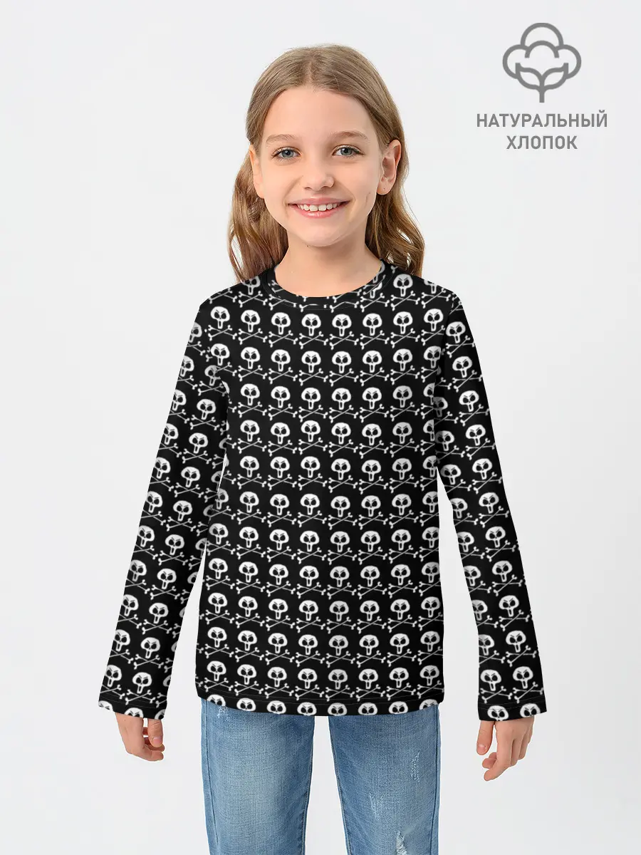 Детский лонгслив / черепа