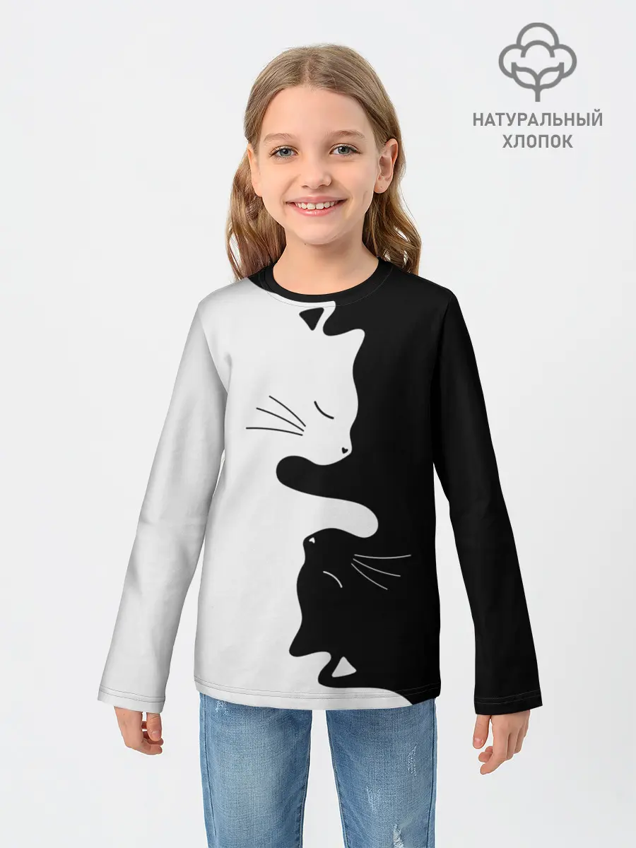 Детский лонгслив / Коты инь янь