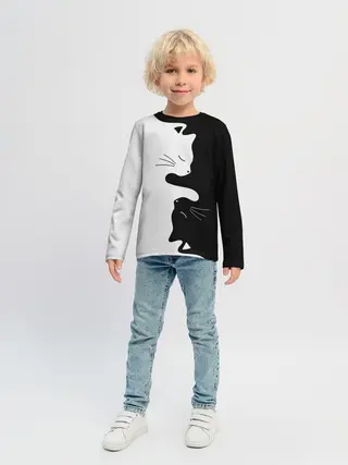 Детский лонгслив / Коты инь янь