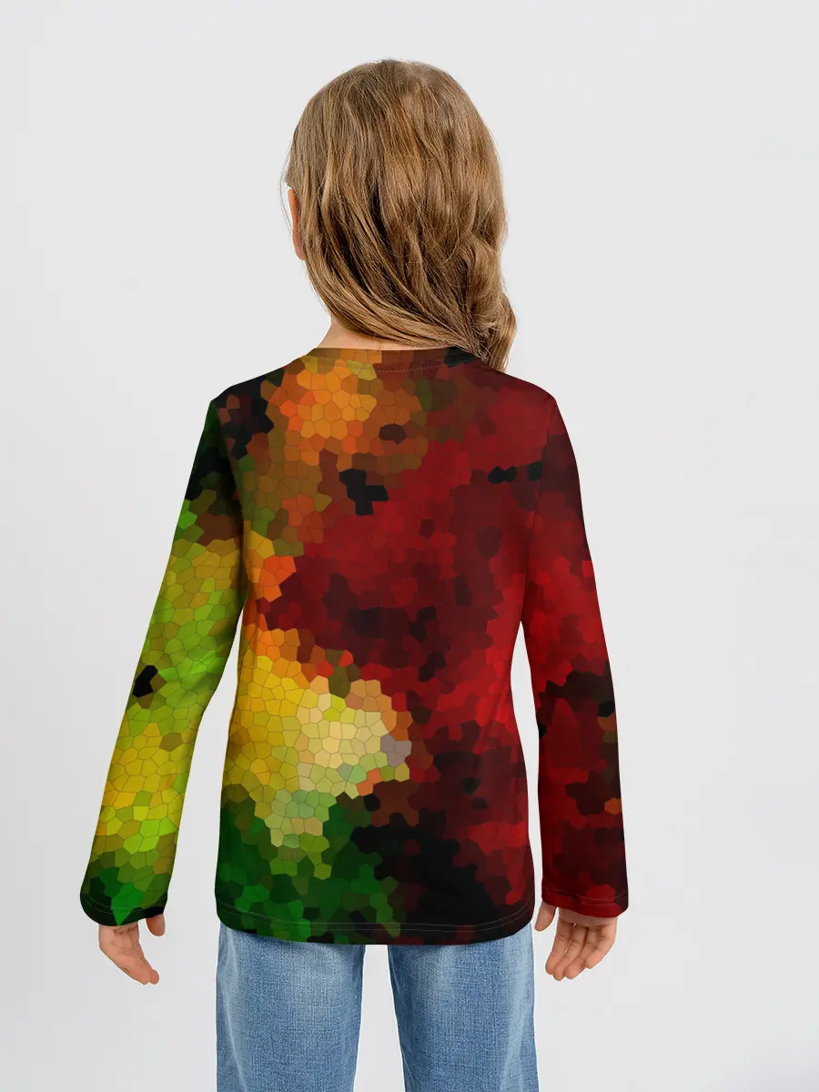 Детский лонгслив / Абстрактная мазаика витраж