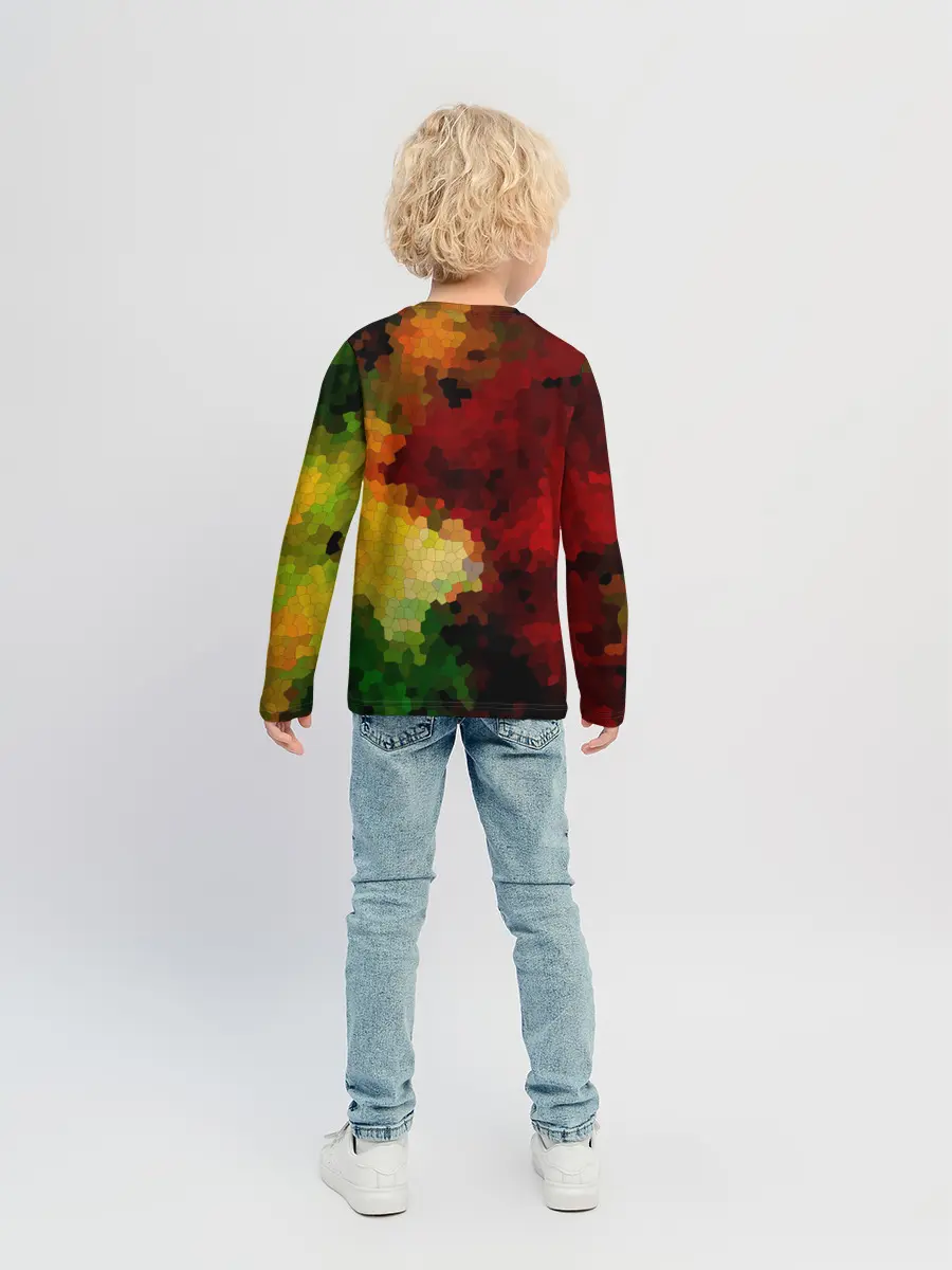 Детский лонгслив / Абстрактная мазаика витраж
