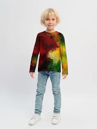 Детский лонгслив / Абстрактная мазаика витраж