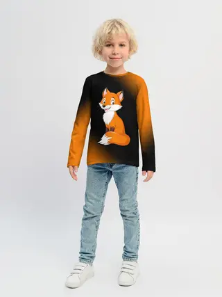 Детский лонгслив / Лисичка - Градиент