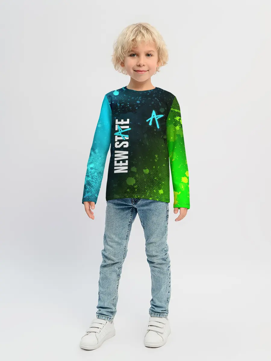 Детский лонгслив / ПАБГ New State - Брызги
