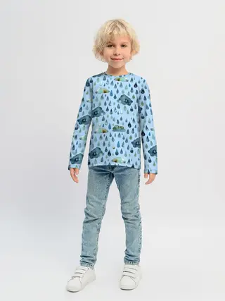 Детский лонгслив / Дождливая осень.Тучки и дождь