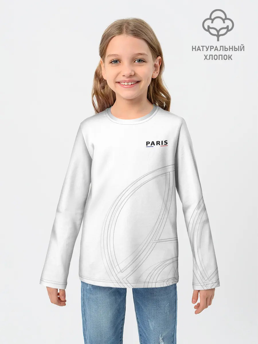 Детский лонгслив / PSG | Core Big Logo White