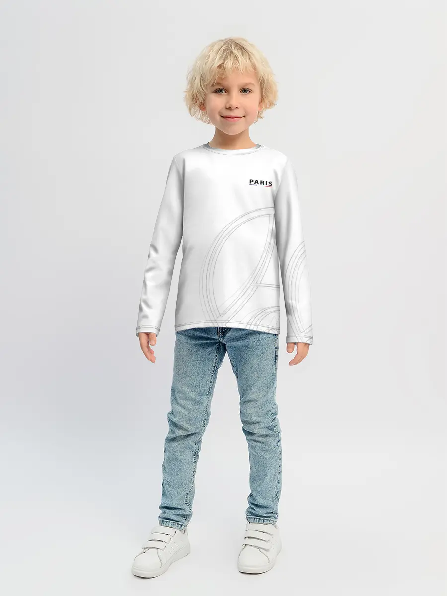 Детский лонгслив / PSG | Core Big Logo White