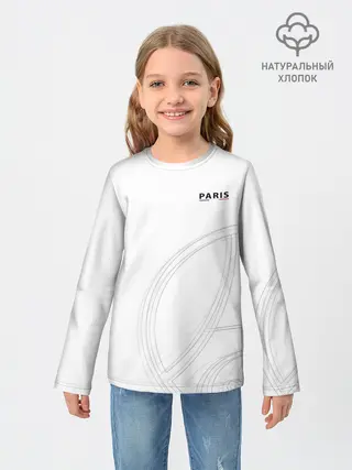 Детский лонгслив / PSG | Core Big Logo White
