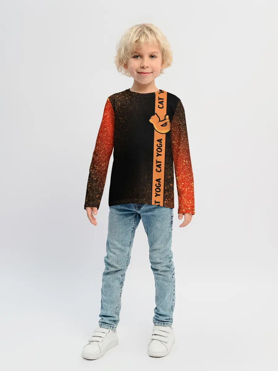 Детский лонгслив / Йога Кошка - Шум