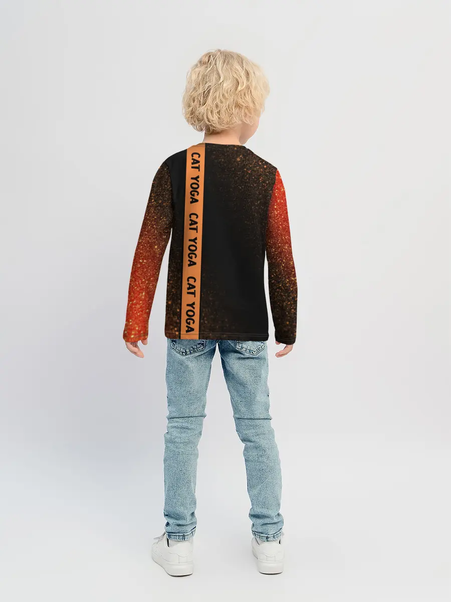 Детский лонгслив / Йога Кошка - Шум