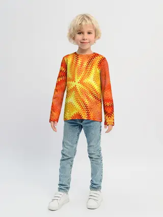 Детский лонгслив / Желто-оранжевая абстракция