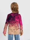 Детский лонгслив / Бежево-малиновый абстрактный