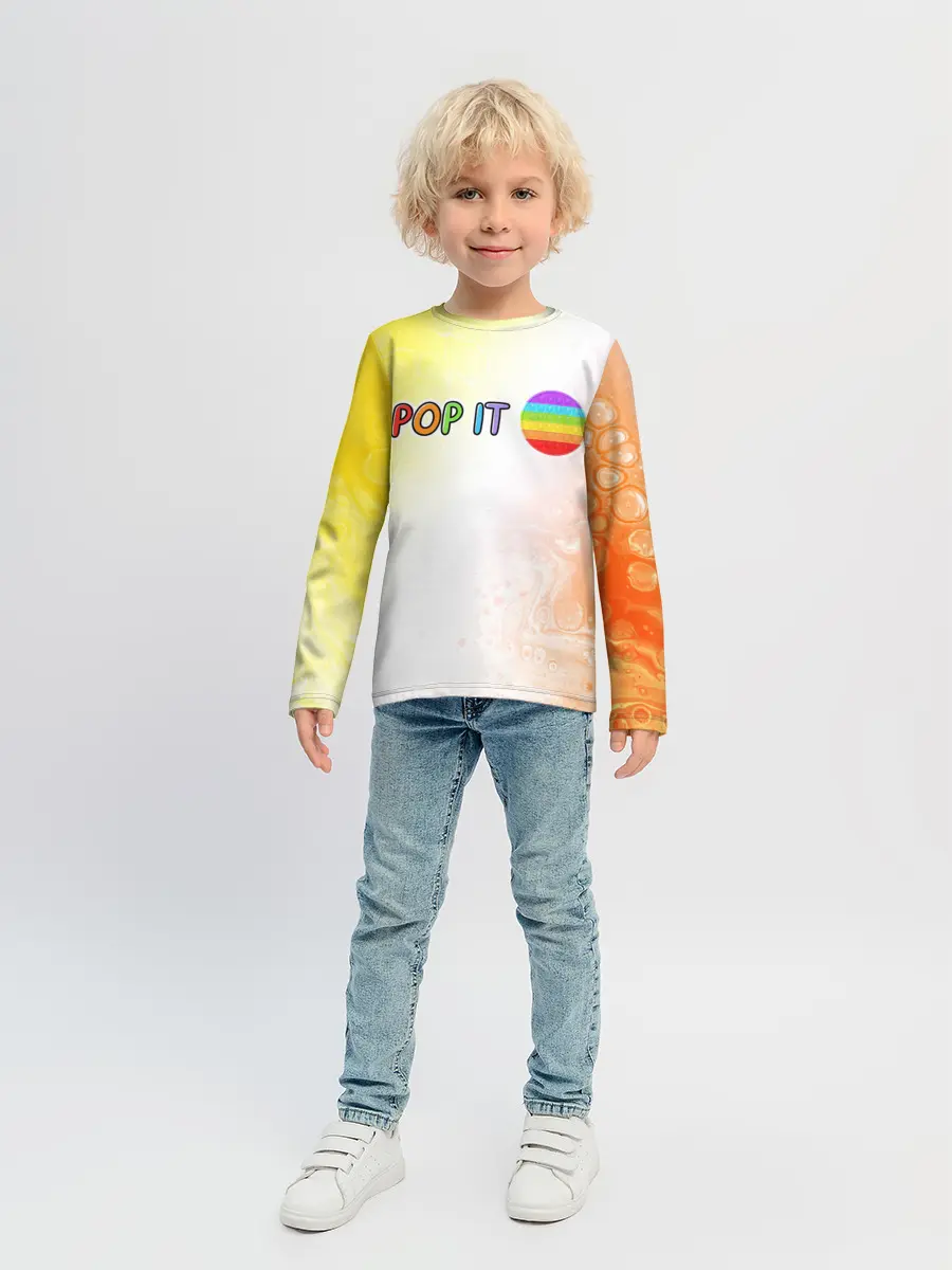 Детский лонгслив / Поп Ит - Кружок - Разводы