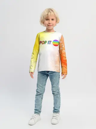 Детский лонгслив / Поп Ит - Кружок - Разводы