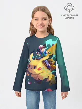 Детский лонгслив / Эш с Пикачу