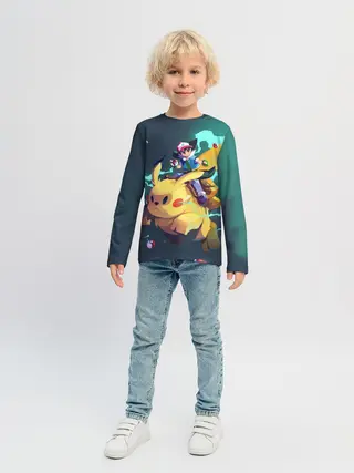 Детский лонгслив / Эш с Пикачу