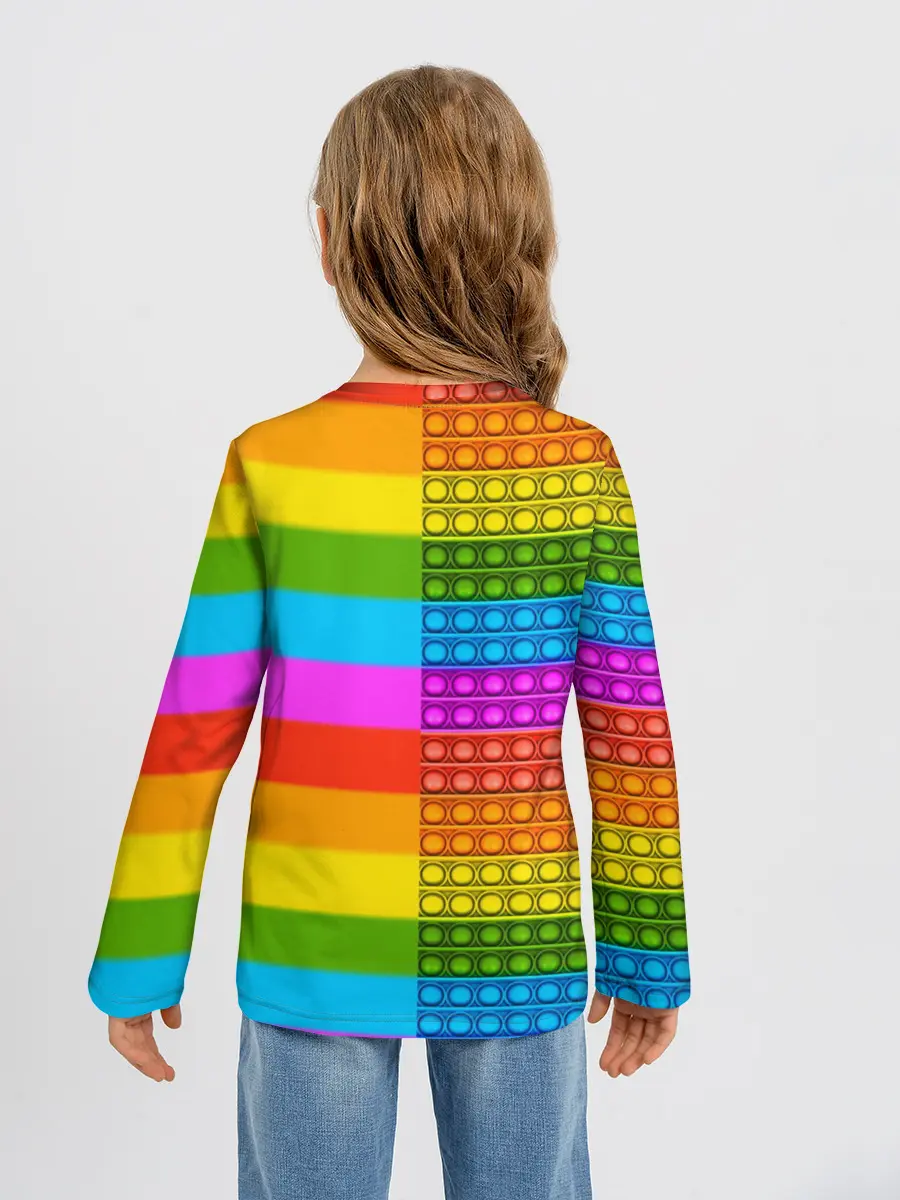 Детский лонгслив / POP it вертикальная надпись