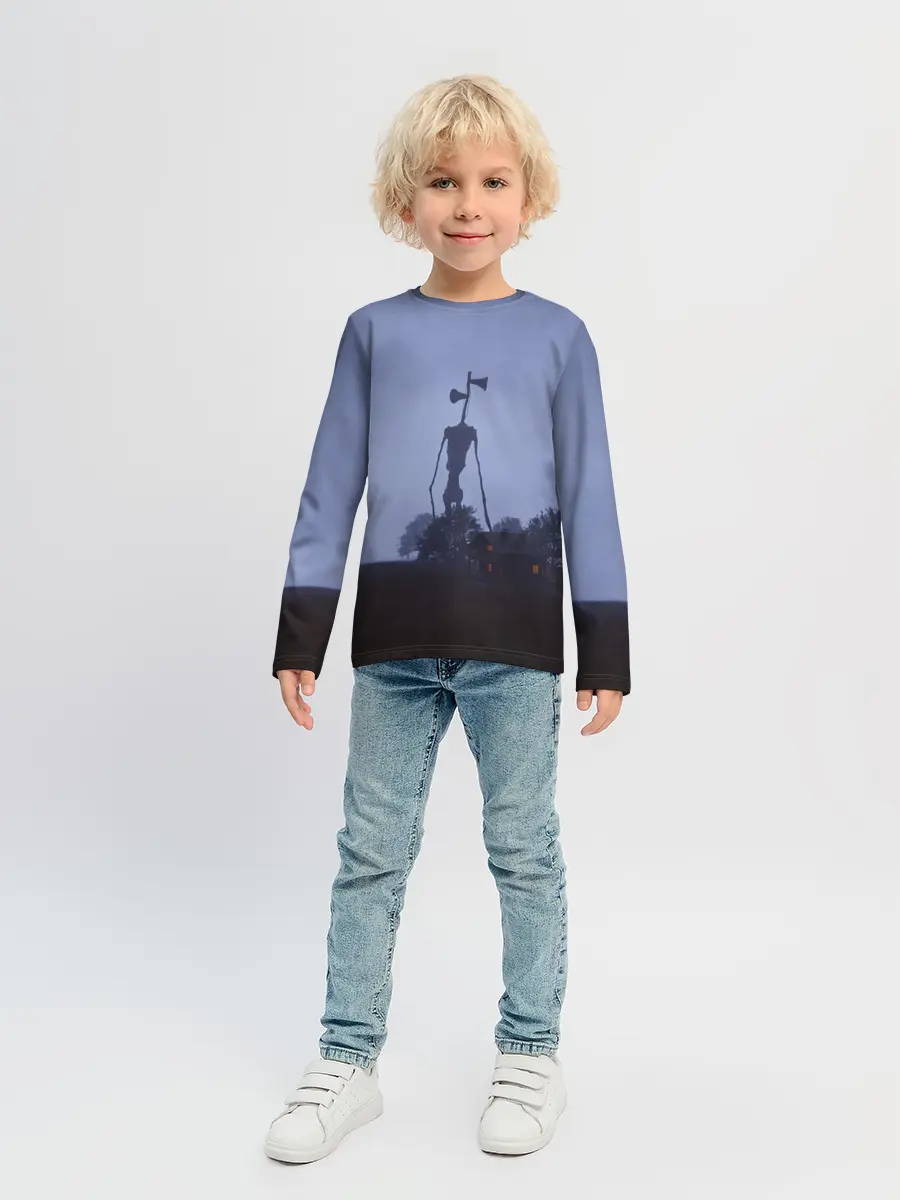 Детский лонгслив / СИРЕНОГОЛОВЫЙ У ДОМА