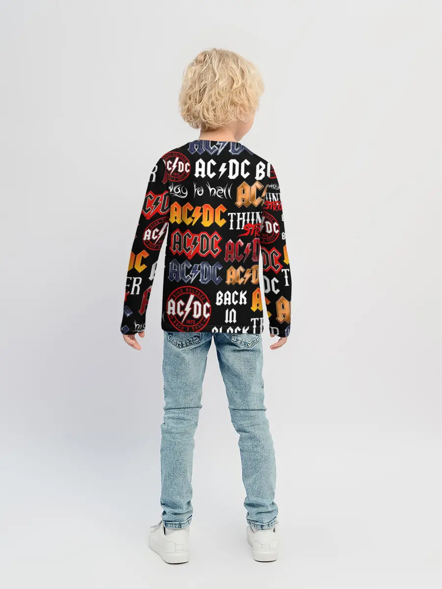 Детский лонгслив / AC DC LOGOBOMBING