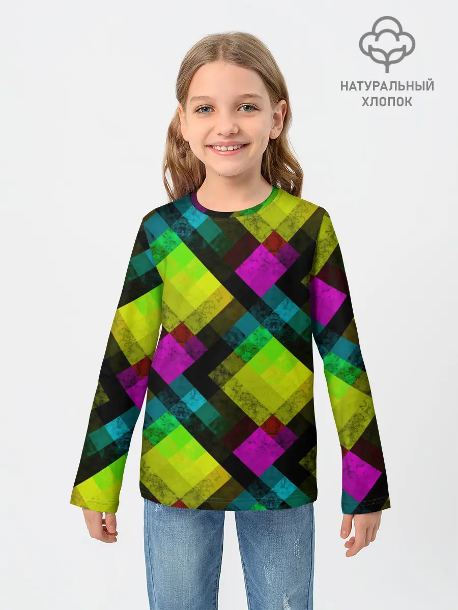 Детский лонгслив / Абстрактный разноцветный узор