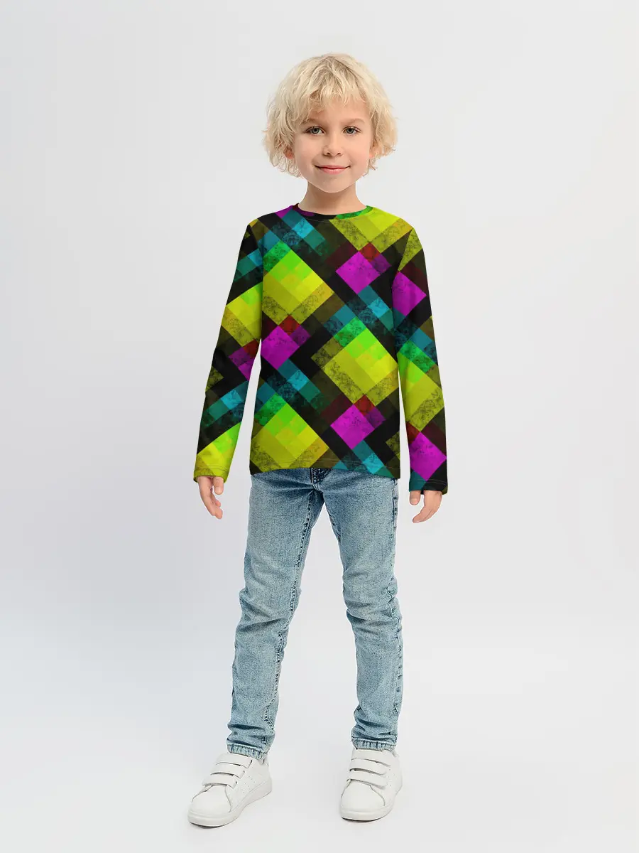 Детский лонгслив / Абстрактный разноцветный узор