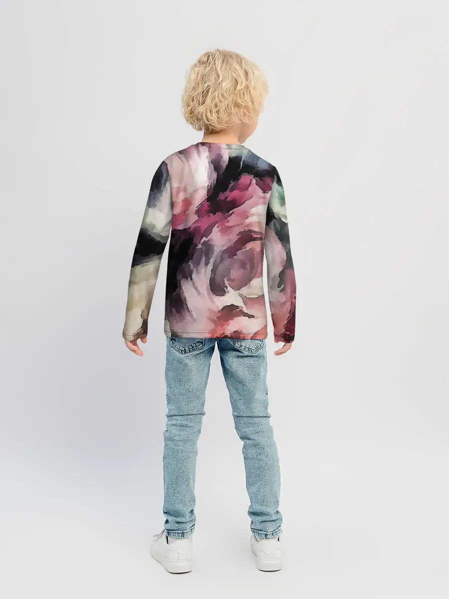 Детский лонгслив / Абстрактные розы