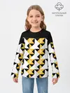 Детский лонгслив / Черно-желтый геометрический