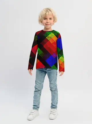 Детский лонгслив / Яркий геометрический узор