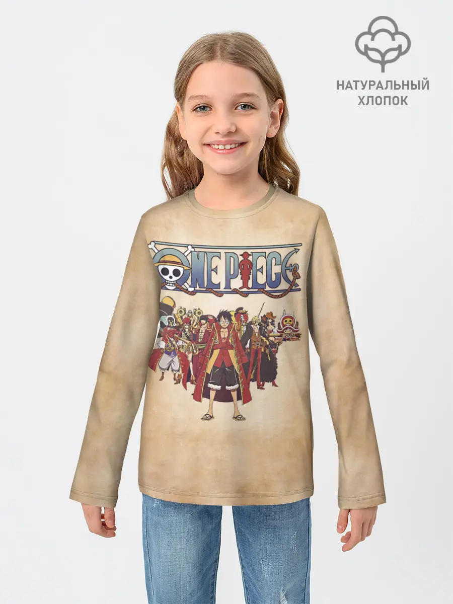 Детский лонгслив / Персонажи One Piece. Большой куш