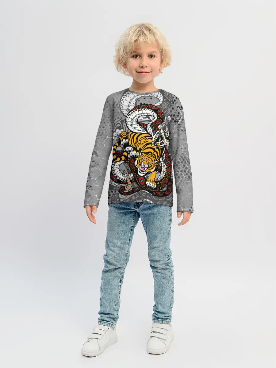 Детский лонгслив / Змея и Тигр|Tiger Snake Fight