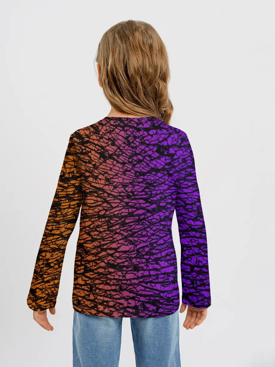 Детский лонгслив / Градиентный разлом 3D | 3Д