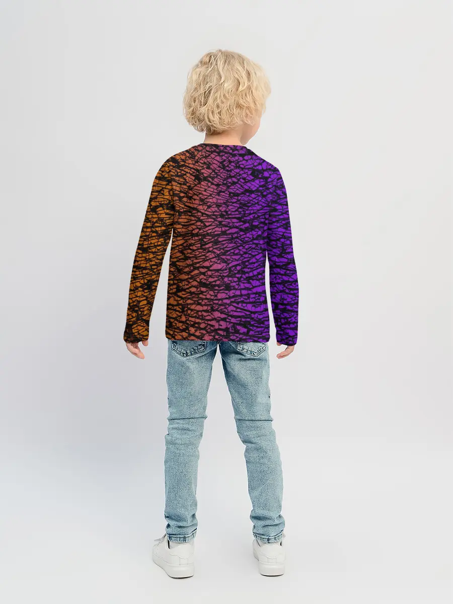 Детский лонгслив / Градиентный разлом 3D | 3Д