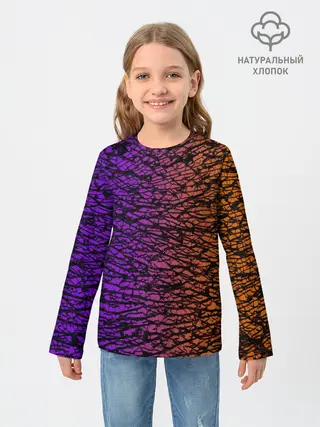 Детский лонгслив / Градиентный разлом 3D | 3Д