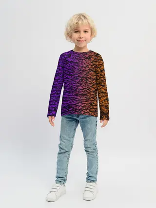 Детский лонгслив / Градиентный разлом 3D | 3Д