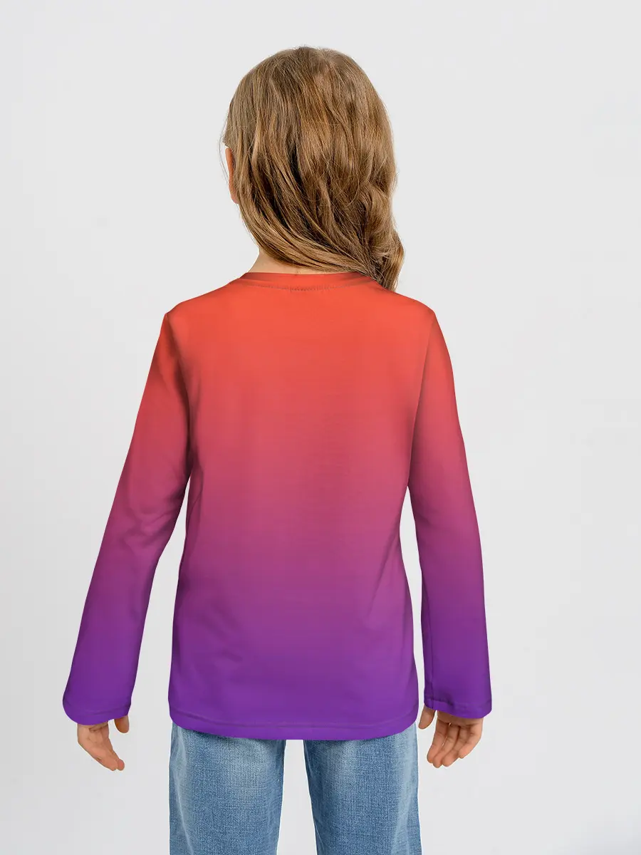 Детский лонгслив / Оранжевый и Фиолетовый