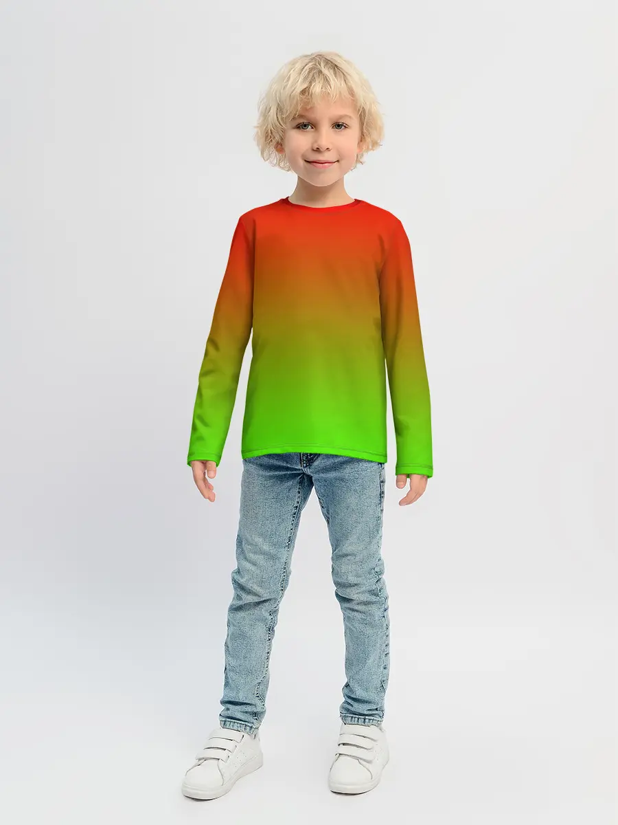Детский лонгслив / Градиент Яблоко