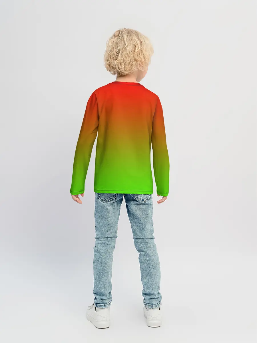 Детский лонгслив / Градиент Яблоко