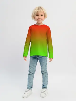 Детский лонгслив / Градиент Яблоко