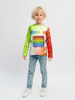 Детский лонгслив / Pop It - Happy - Lightning