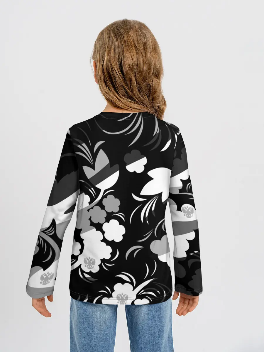 Детский лонгслив / Russia | Камуфляж белый