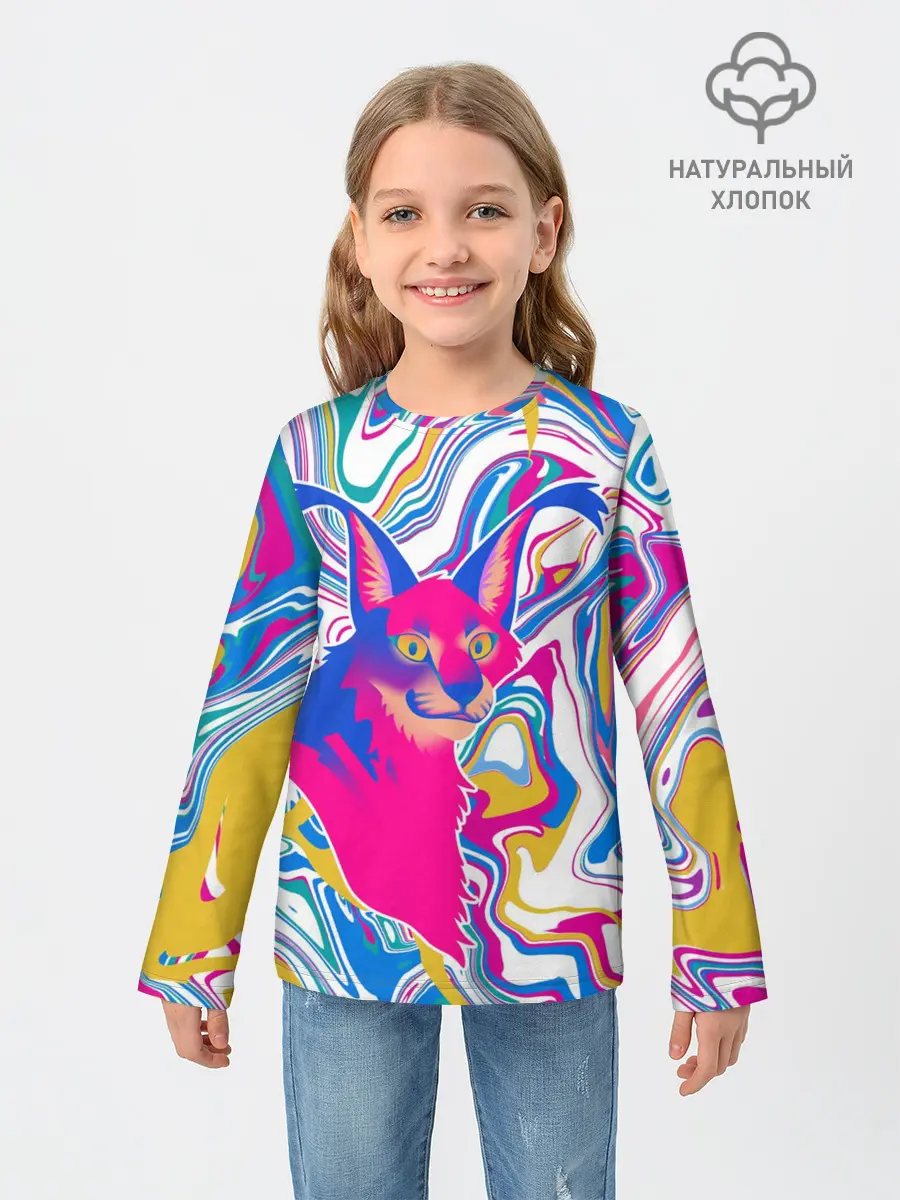 Детский лонгслив / Floppa Art