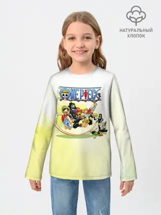 Детский лонгслив / One Piece пираты Соломенной Шляпы