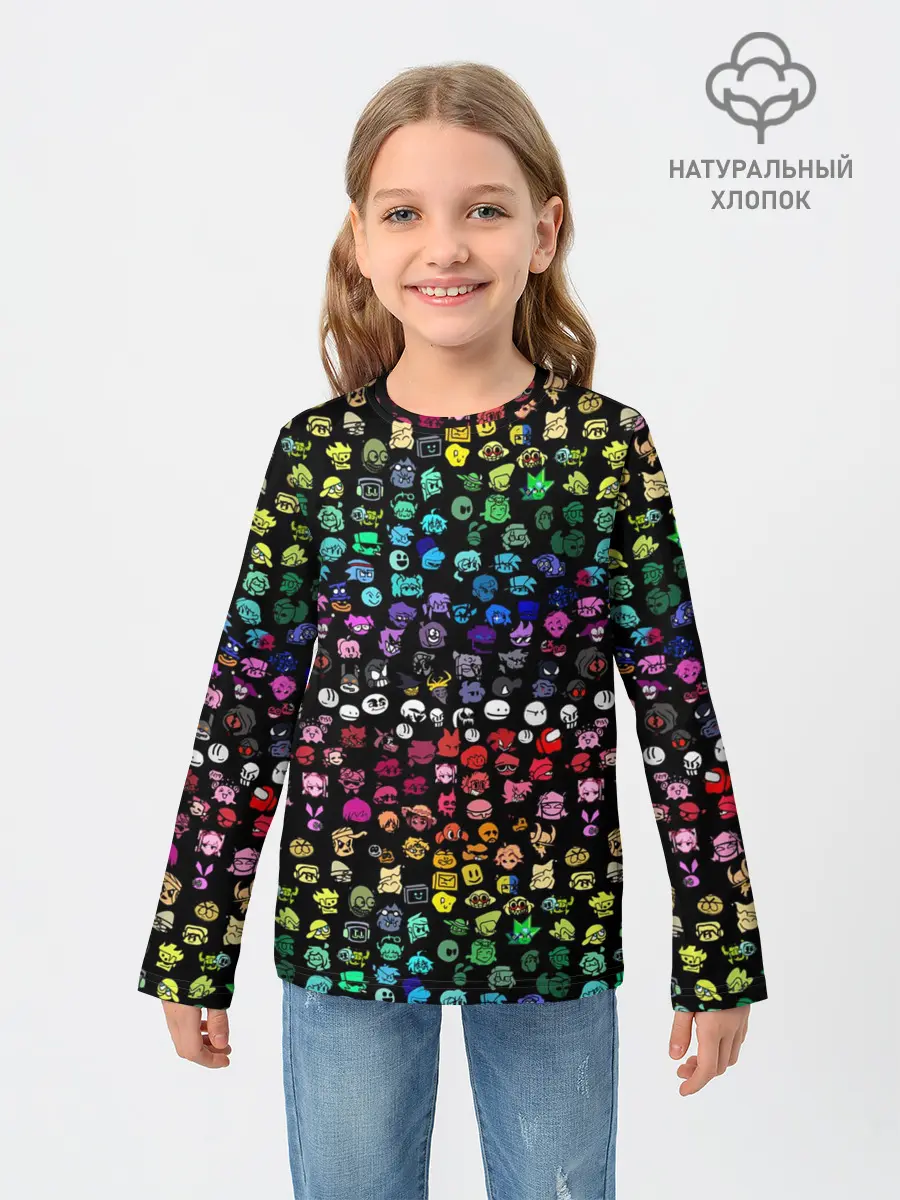 Детский лонгслив / ПЕРСОНАЖИ ИГРЫ FNF