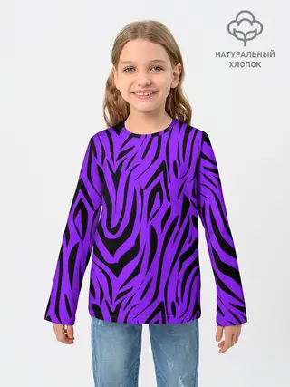 Детский лонгслив / Абстрактный узор зебра