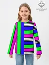 Детский лонгслив / Полосатый яркий летний узор
