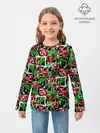 Детский лонгслив / Абстрактный узор спелая вишня